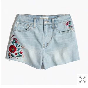 madewell perfect jean short // embroidered NWOT